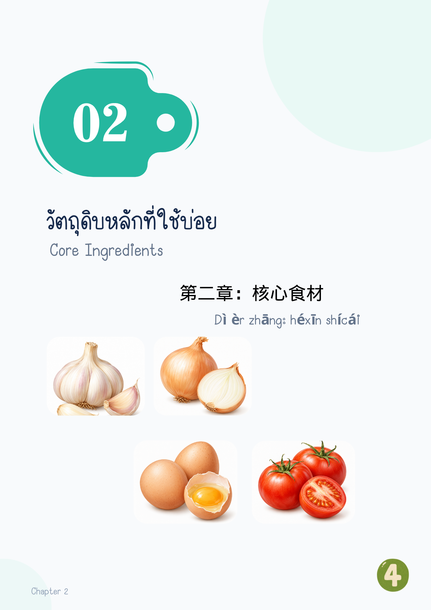 Core Ingredients วัตถุดิบหลักที่ใช้บ่อย 核心食材 Héxīn shícái