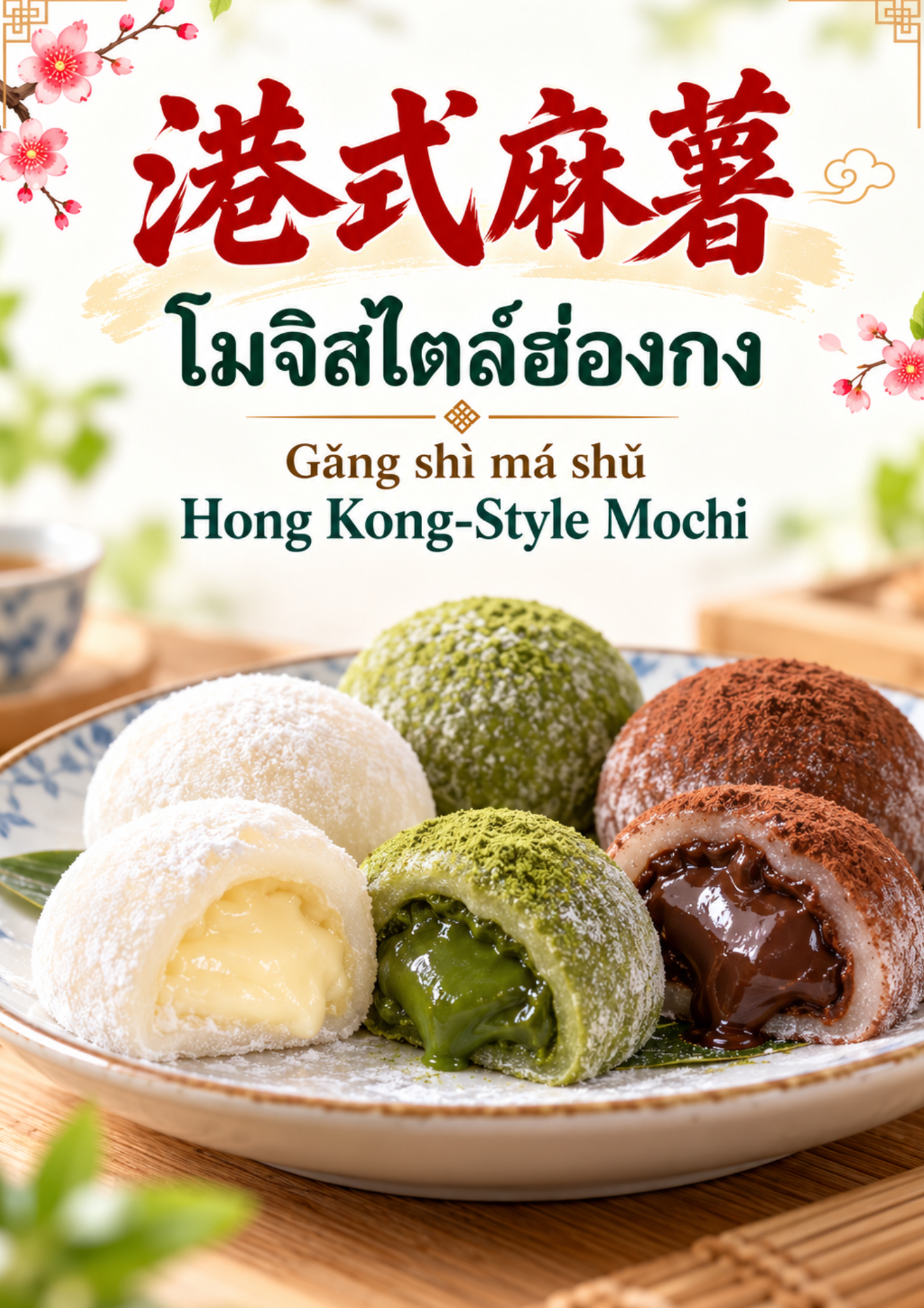 Hong Kong-Style Mochi โมจิสไตล์ฮ่องกง